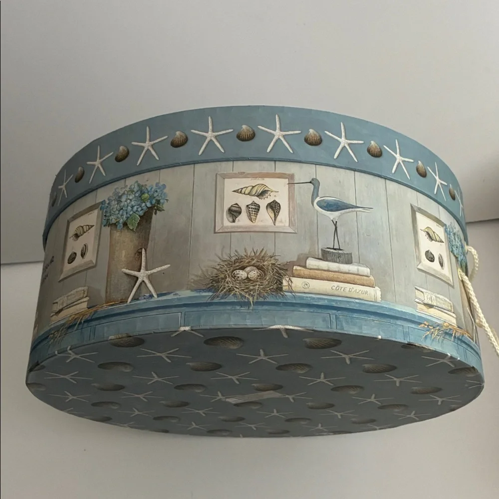 Coastal Blue Decorative 3 Nesting Storage Boxes